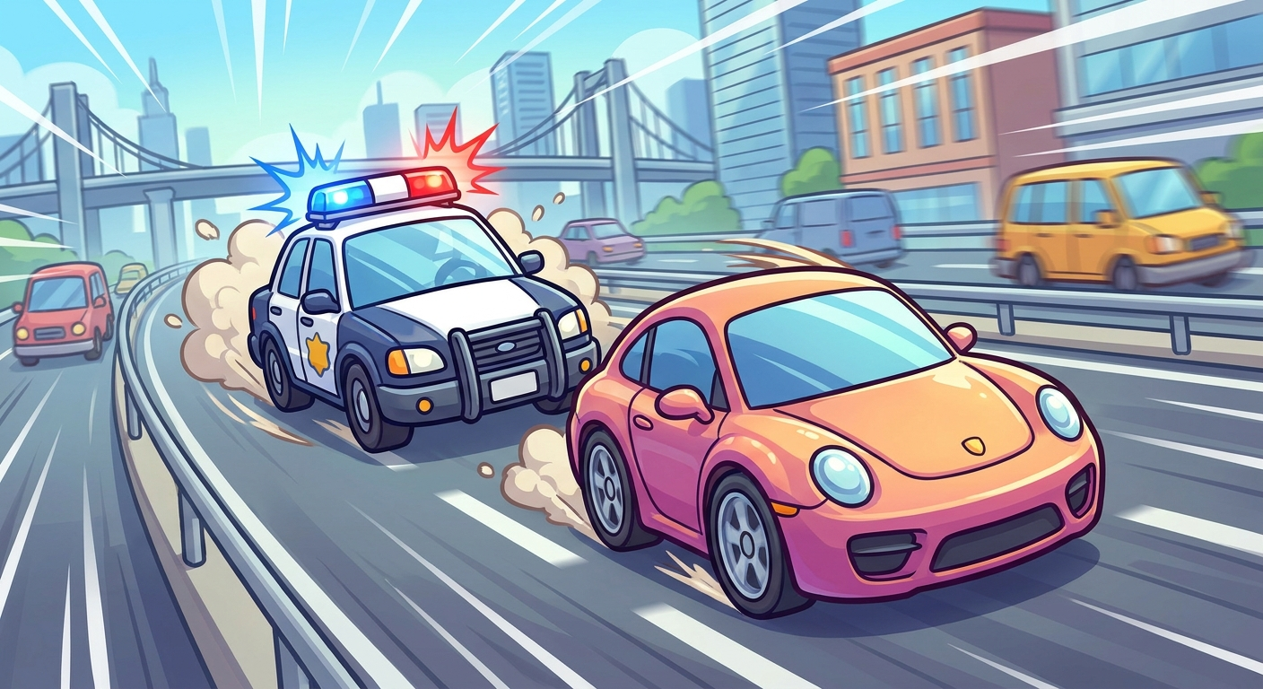 Epic Police Chase game artwork — police car chasing sports car